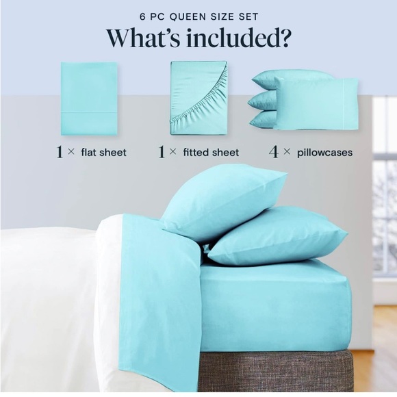 Queen Sheet Set (6 pieces) - Microfiber & Bamboo - Picture 9 of 10